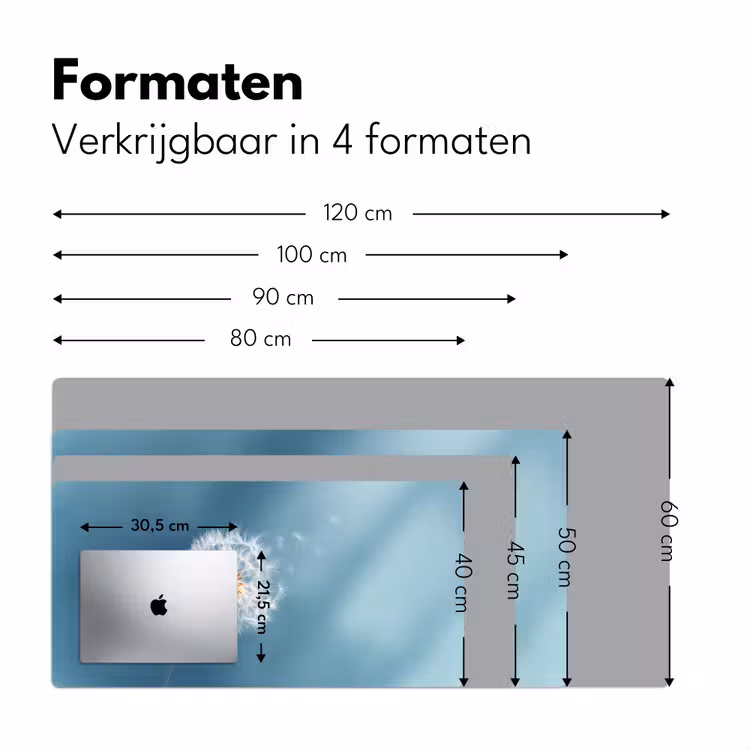 Paardenbloem - Wind - Blauw Muismat XXL klein -sfeer5