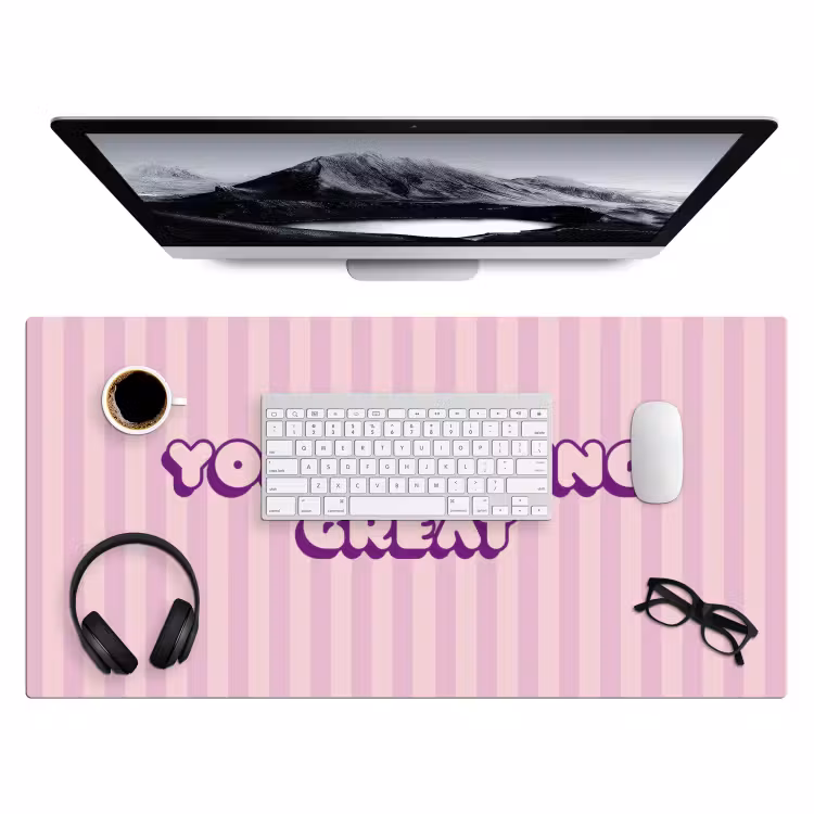 Paars - Strepen - You're doing great - Schaduw Muismat XXL klein -3d