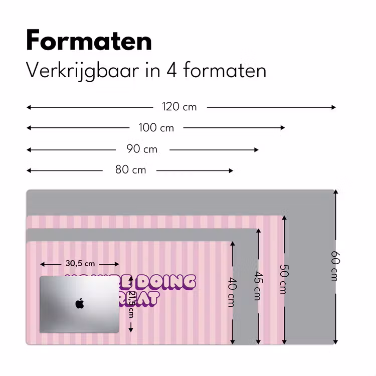 Paars - Strepen - You're doing great - Schaduw Muismat XXL klein -sfeer5