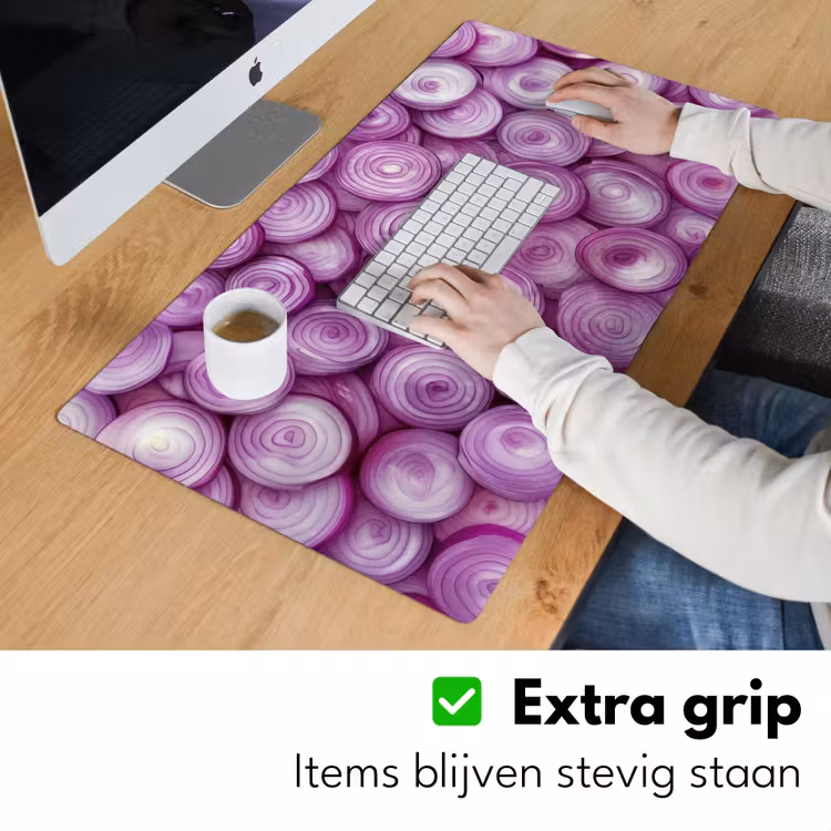 Paars - Uien - Close up Muismat XXL klein -sfeer3