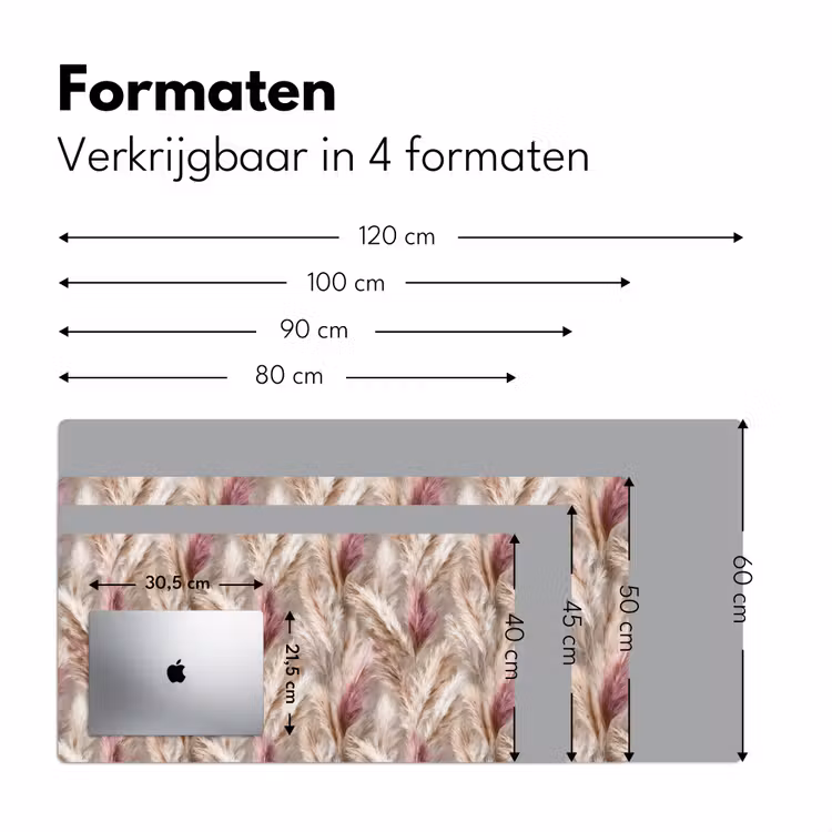 Pampasgras - Pluizig - Kleurrijk Muismat XXL klein 681 -sfeer5