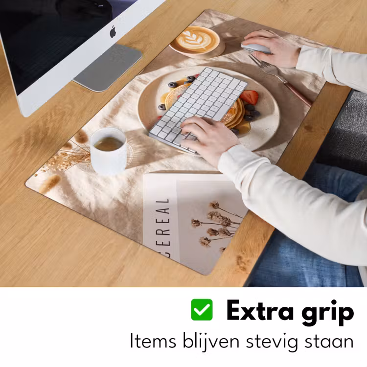 Pannenkoeken - Bessen - Ontbijt - Modern - Beige Muismat XXL klein -sfeer3