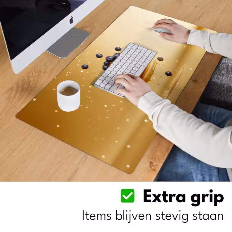 Pannenkoeken - Eten - Honing - Geel Muismat XXL klein -sfeer3