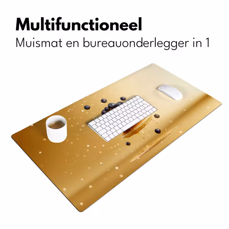 Pannenkoeken - Eten - Honing - Geel Muismat XXL klein -sfeer4