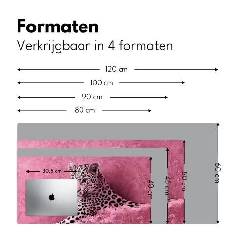 Panter - Luxe - Roze Muismat XXL klein -sfeer5