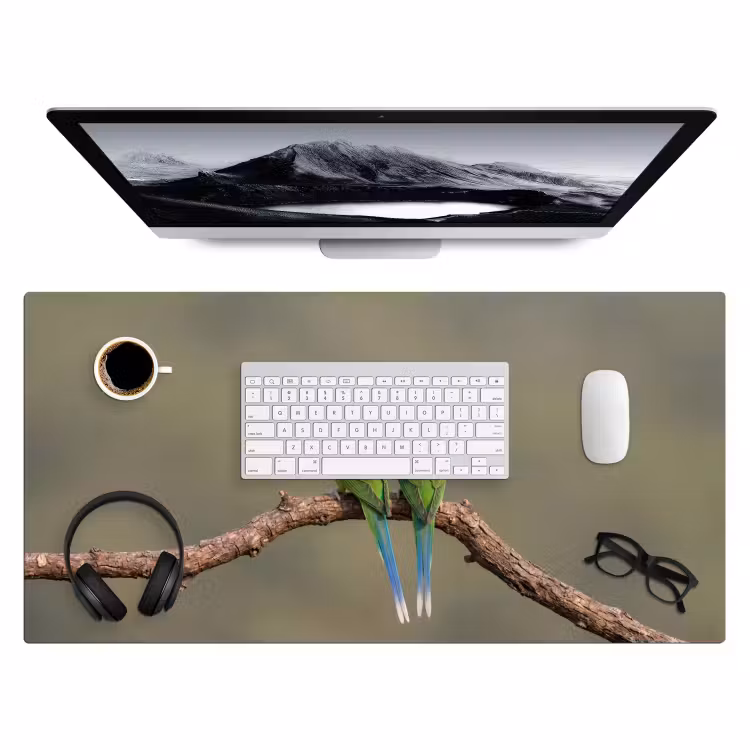 Papagaai - Tak - Natuur - Kleurrijk Muismat XXL klein -3d
