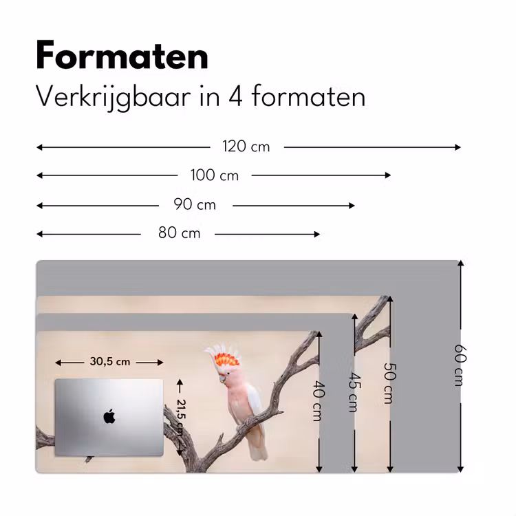 Papagaai - Tak - Roze Muismat XXL klein -sfeer5