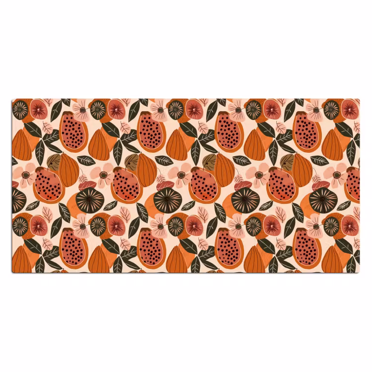 Papaja - Bloesem - Oranje Muismat XXL klein 681 -3d_leeg