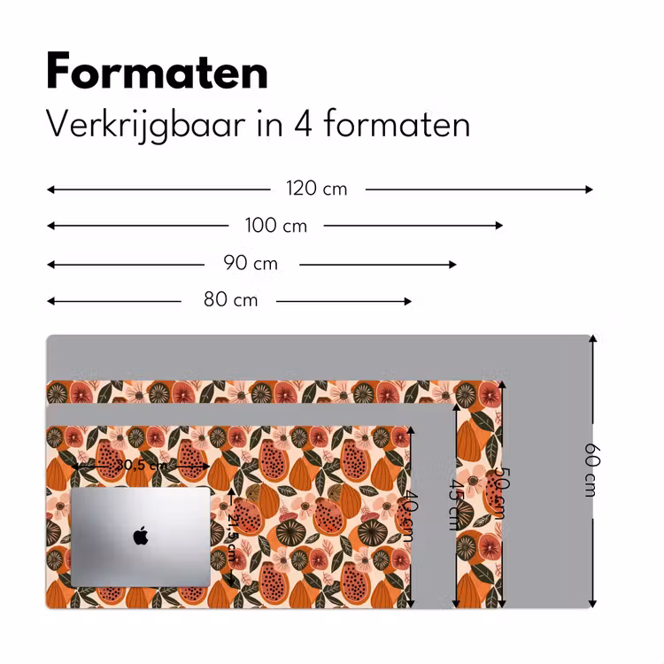 Papaja - Bloesem - Oranje Muismat XXL klein 681 -sfeer5