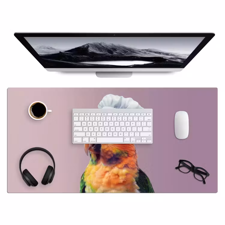 Papegaai - Koksmuts - Nieuwsgierig - Vogel Muismat XXL klein -3d