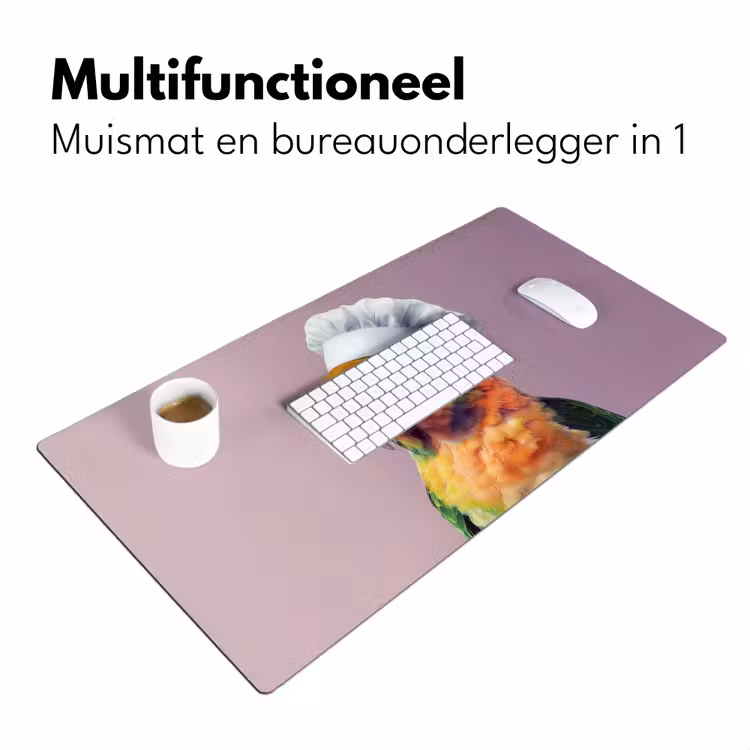 Papegaai - Koksmuts - Nieuwsgierig - Vogel Muismat XXL klein -sfeer4