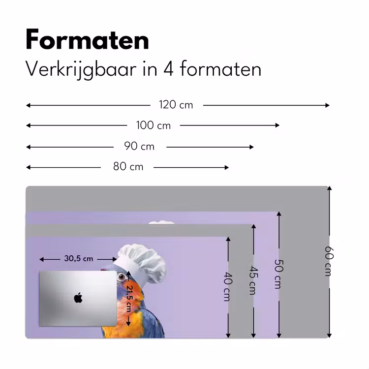 Papegaai - Koksmuts - Paars - Cute Muismat XXL klein -sfeer5