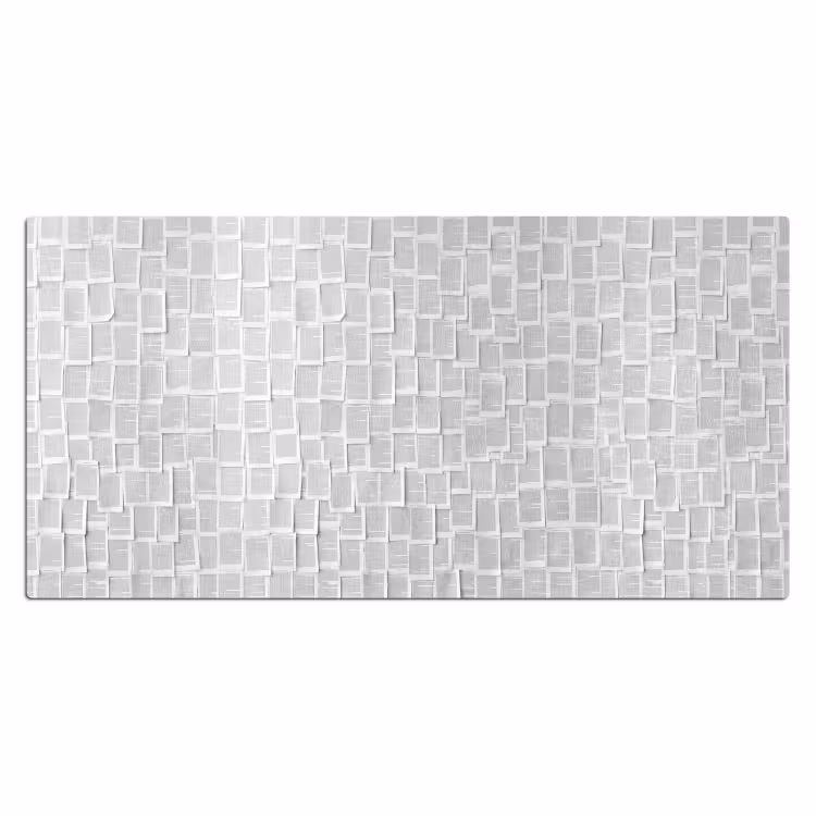 Papier - Overlappend - Textuur - Modern - Wit Muismat XXL klein -3d_leeg