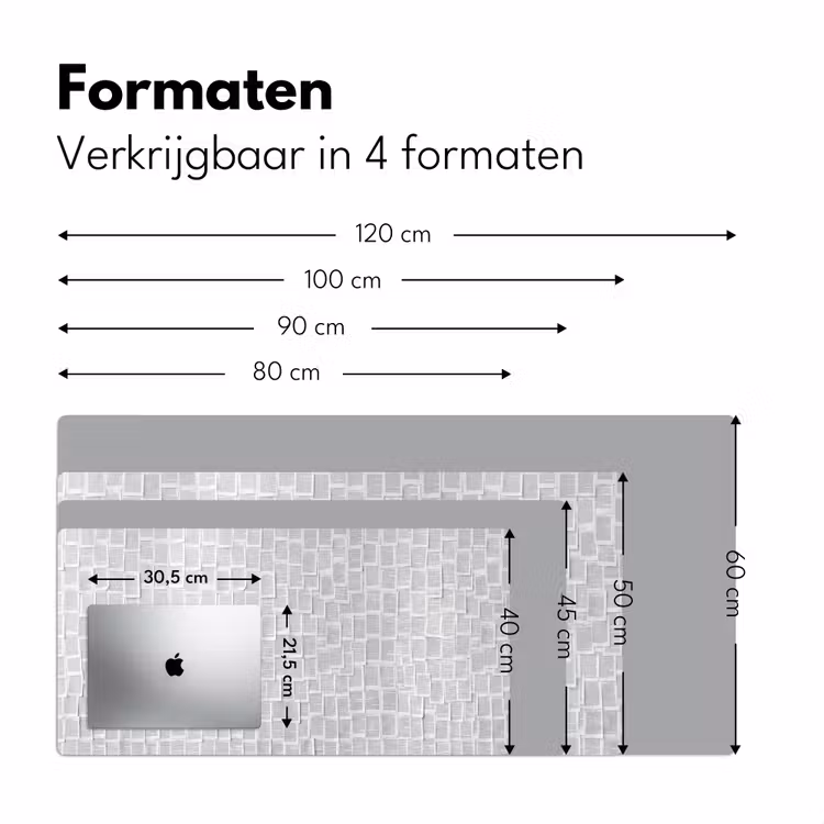 Papier - Overlappend - Textuur - Modern - Wit Muismat XXL klein -sfeer5