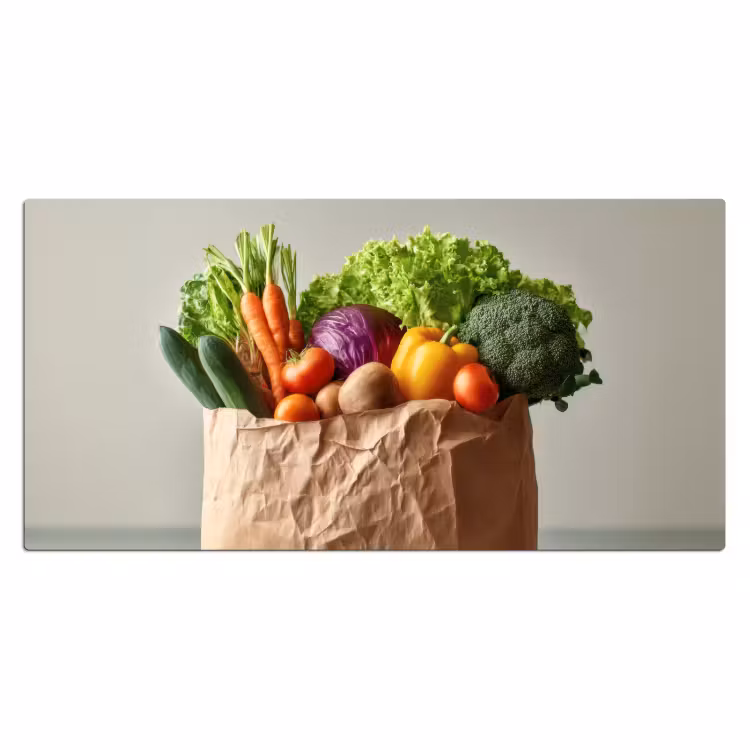 Papieren - Boodschappen - Groente - Kleurrijk Muismat XXL klein -3d_leeg