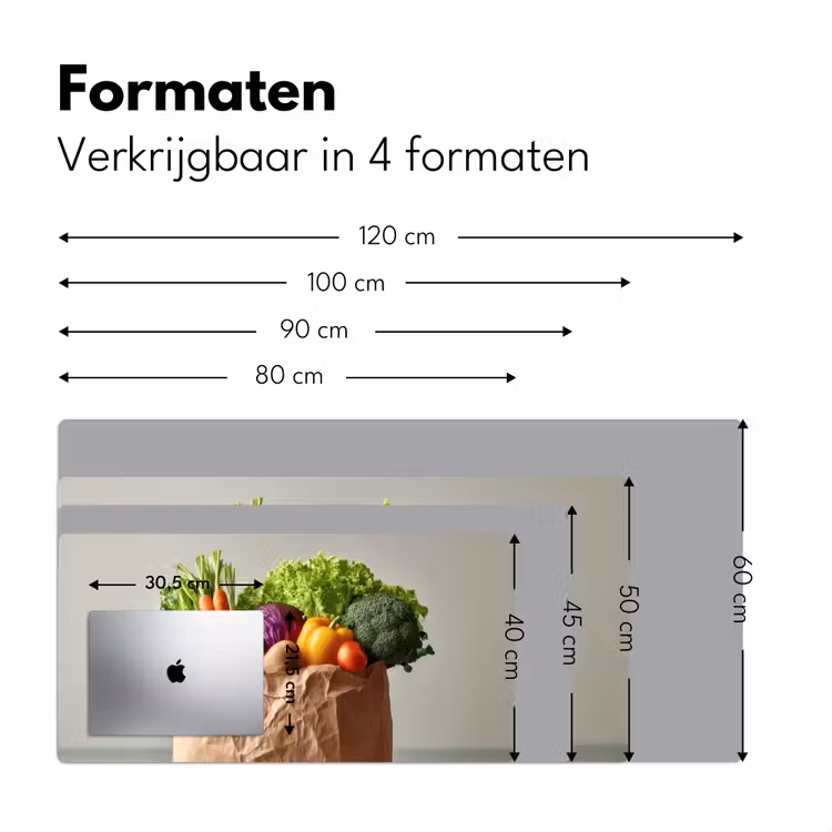 Papieren - Boodschappen - Groente - Kleurrijk Muismat XXL klein -sfeer5