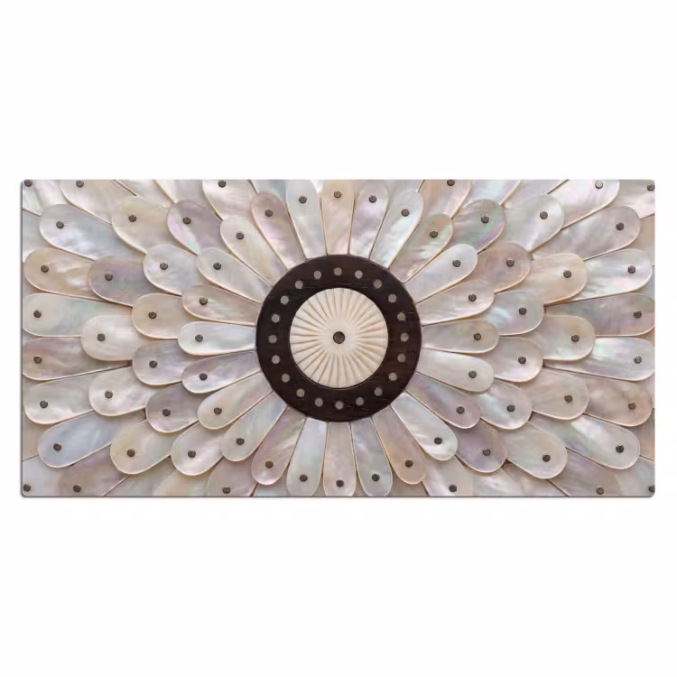 Parelmoer - Patroon - Decoratie - Ambacht - Wit Muismat XXL klein -3d_leeg