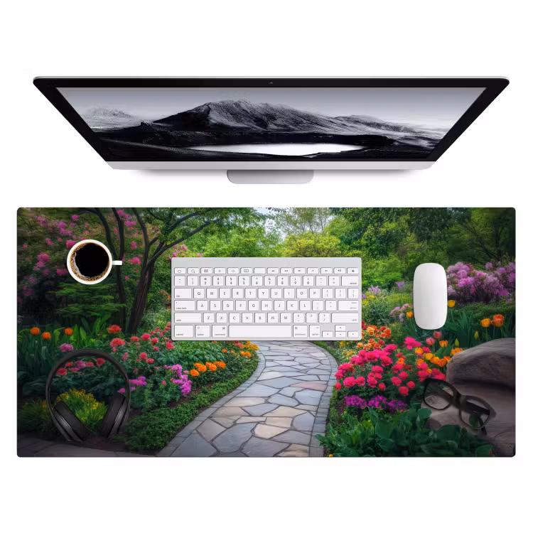 Park - Bloemen - Tuin Muismat XXL klein -3d