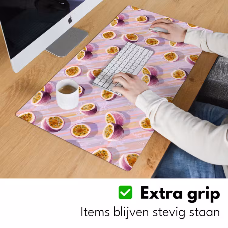 Passievrucht - Tropisch - Paars Muismat XXL klein 681 -sfeer3