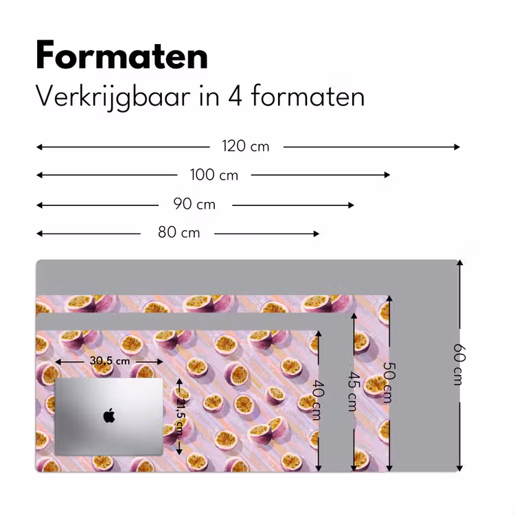 Passievrucht - Tropisch - Paars Muismat XXL klein 681 -sfeer5