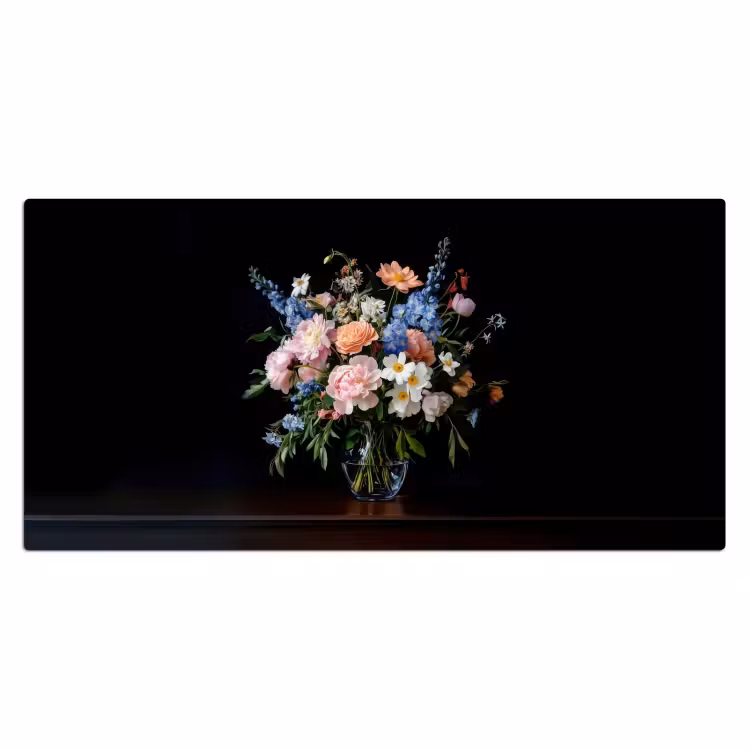 Pastel - Bloemen - Glazen - Vaas Muismat XXL klein -3d_leeg