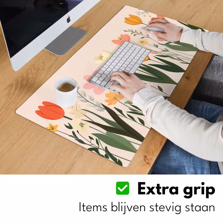 Pasteltinten - Bloemen - Illustratie Muismat XXL klein -sfeer3