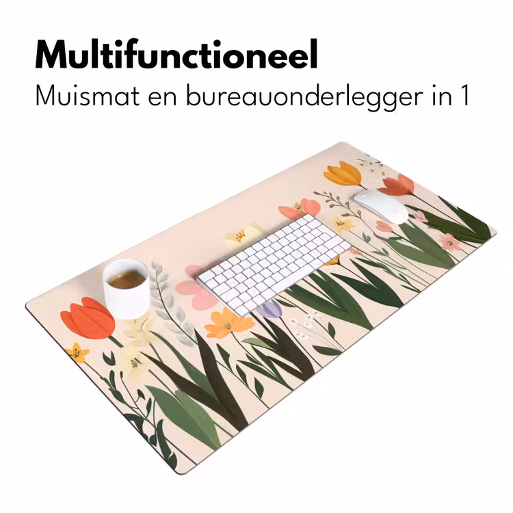 Pasteltinten - Bloemen - Illustratie Muismat XXL klein -sfeer4