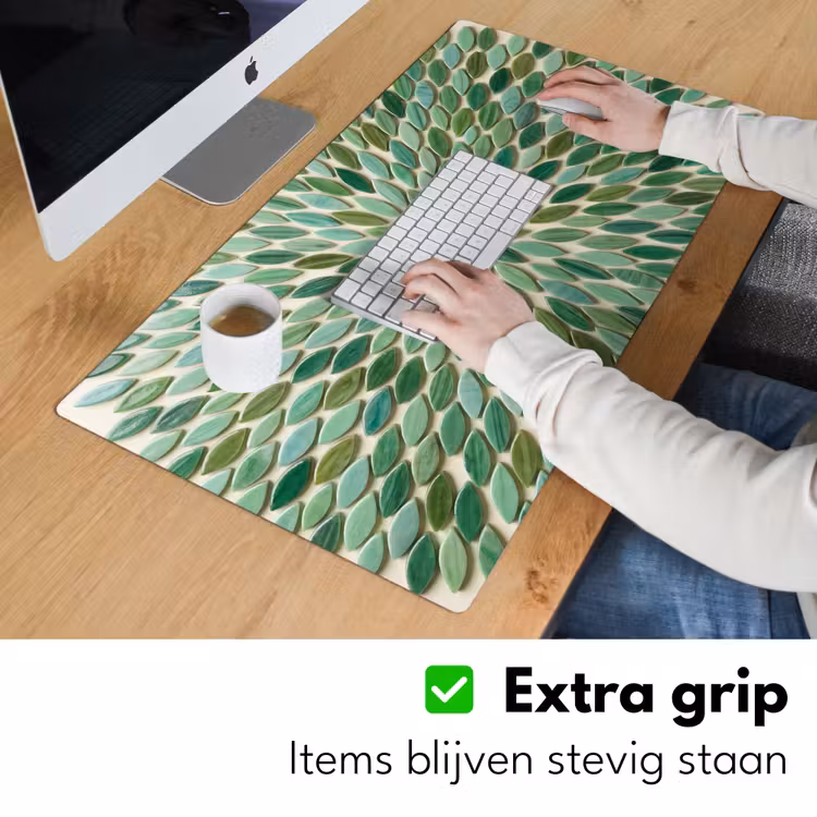 Patroon - Blad - Groen - Abstract Muismat XXL klein -sfeer3