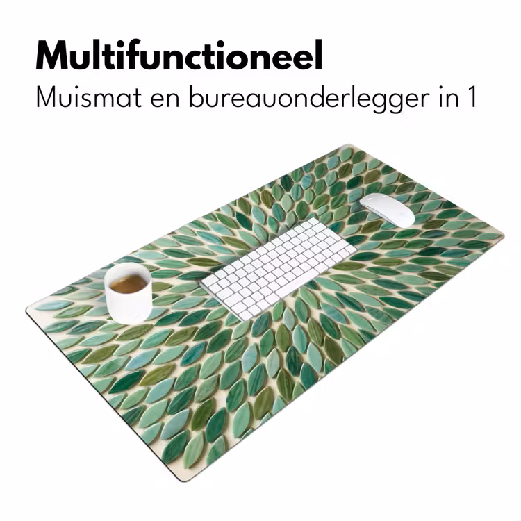 Patroon - Blad - Groen - Abstract Muismat XXL klein -sfeer4