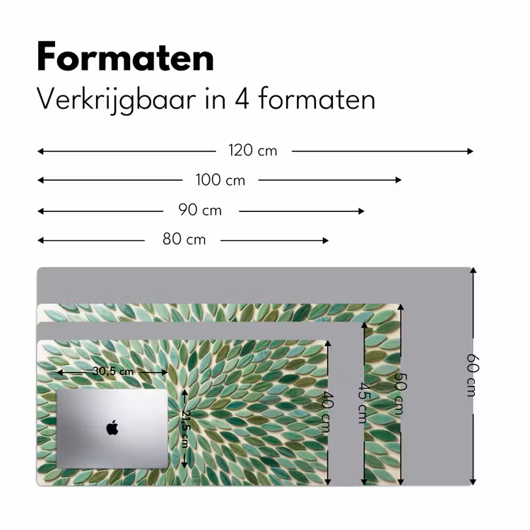 Patroon - Blad - Groen - Abstract Muismat XXL klein -sfeer5