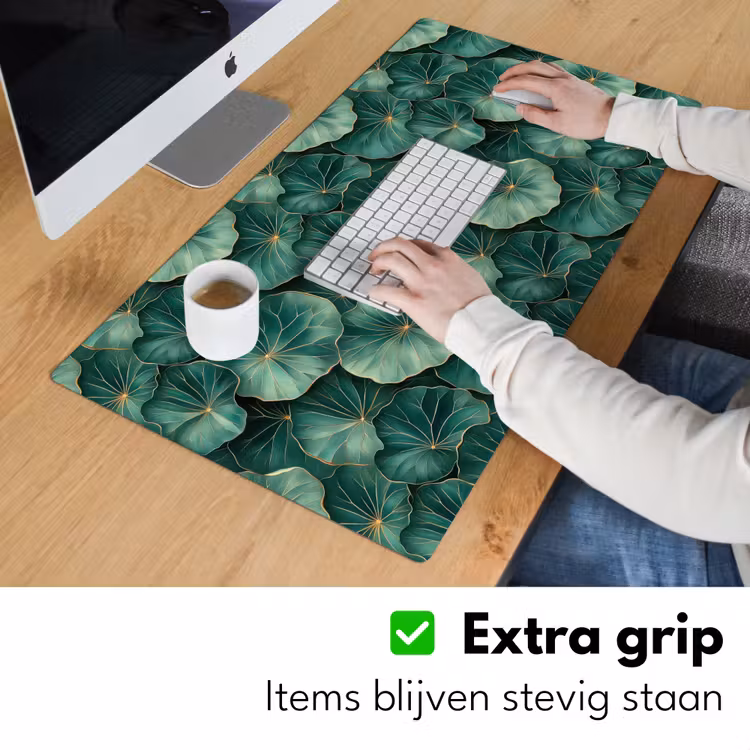 Patroon - Bladeren - Groen Muismat XXL klein 681 -sfeer3