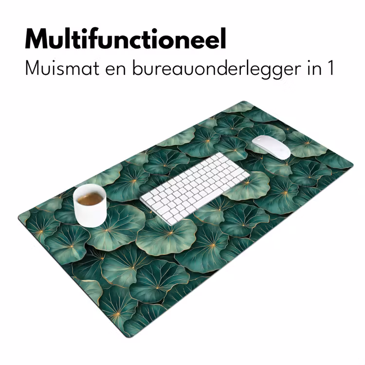 Patroon - Bladeren - Groen Muismat XXL klein 681 -sfeer4