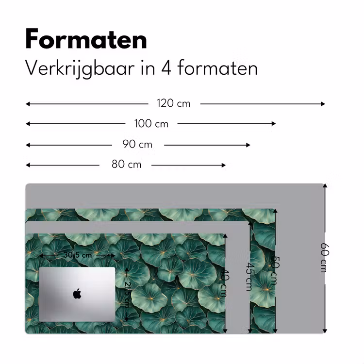 Patroon - Bladeren - Groen Muismat XXL klein 681 -sfeer5