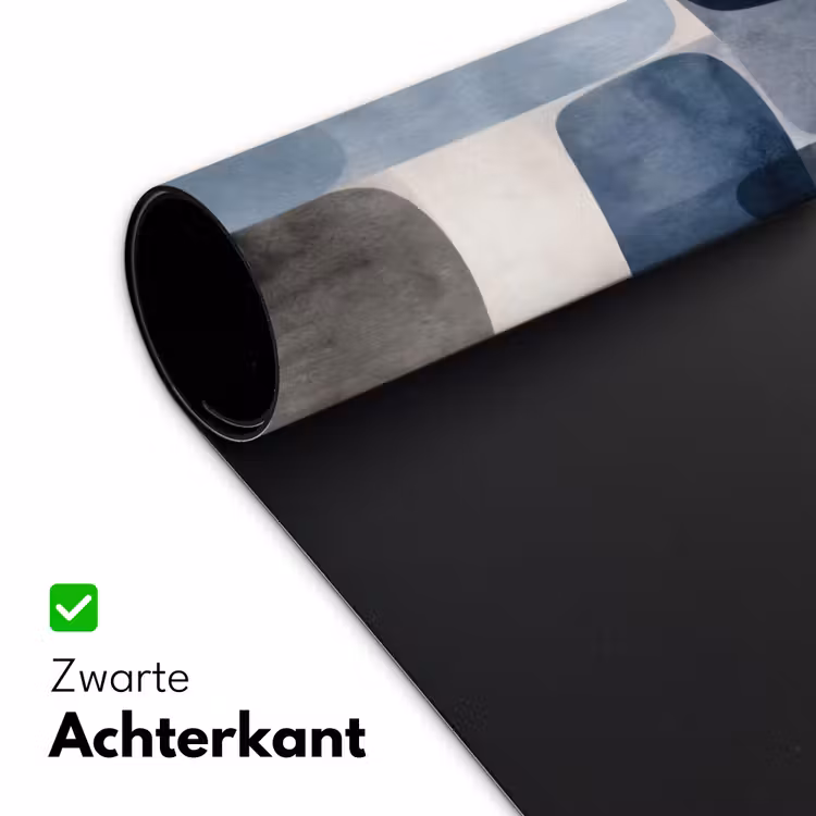 Patroon - Blauw - Vierkanten Muismat XXL klein -sfeer2