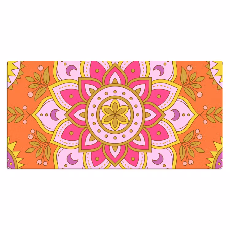 Patroon - Bloemmotief - Decoratie - Abstract - Roze Muismat XXL klein -3d_leeg