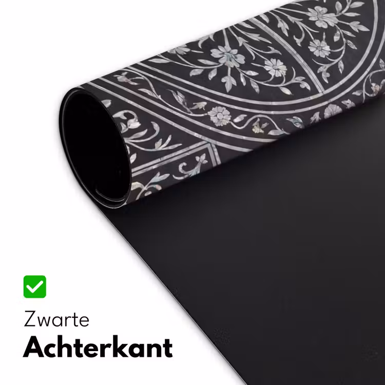 Patroon - Bloemmotief - Decoratie - Klassiek - Zwart Muismat XXL klein -sfeer2