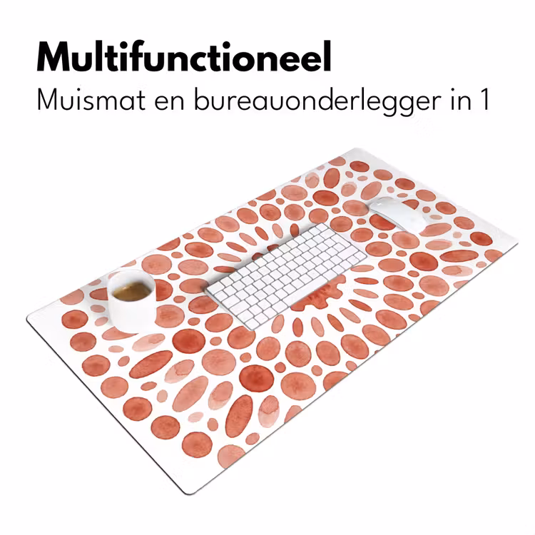 Patroon - Cirkels - Abstract - Modern - Rood Muismat XXL klein -sfeer4