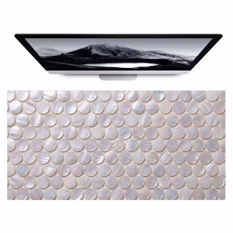 Patroon - Cirkels - Abstract - Modern - Wit Muismat XXL klein -zzz3d