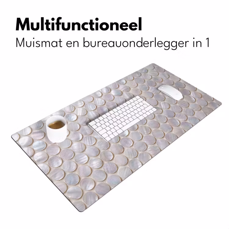 Patroon - Cirkels - Abstract - Modern - Wit Muismat XXL klein -sfeer4