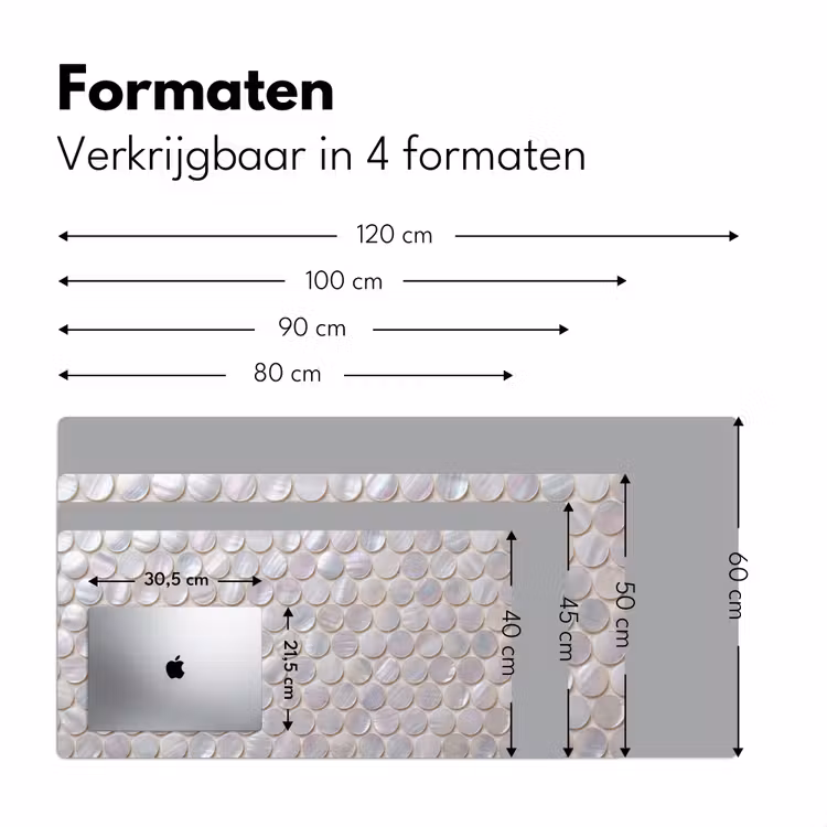 Patroon - Cirkels - Abstract - Modern - Wit Muismat XXL klein -sfeer5