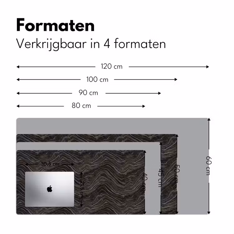 Patroon - Contrast - Antraciet Muismat XXL klein 681 -sfeer5