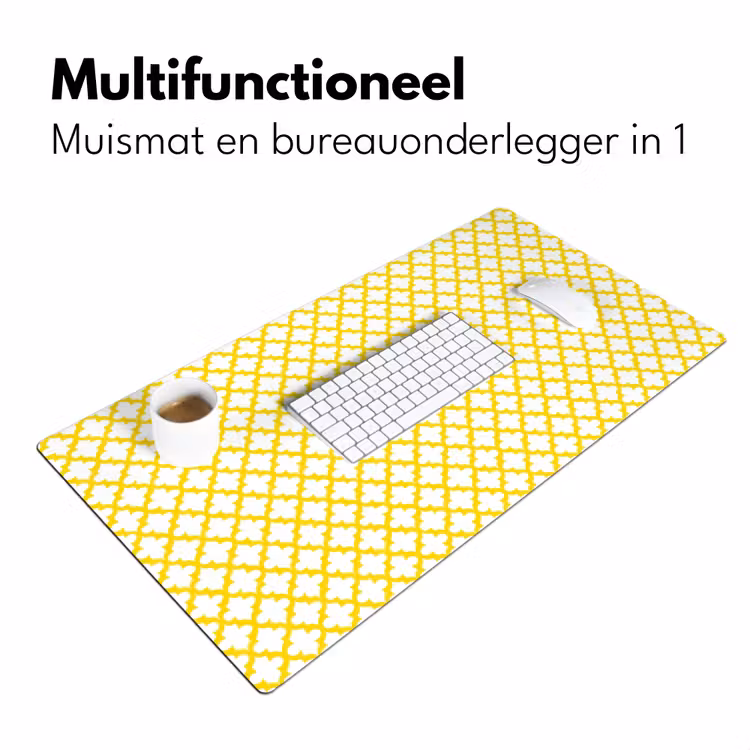 Patroon - Geometrisch - Klassiek - Geel Muismat XXL klein 681 -sfeer4