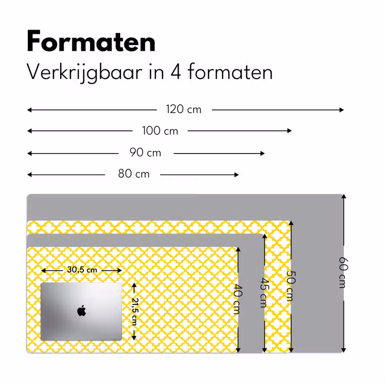 Patroon - Geometrisch - Klassiek - Geel Muismat XXL klein 681 -sfeer5