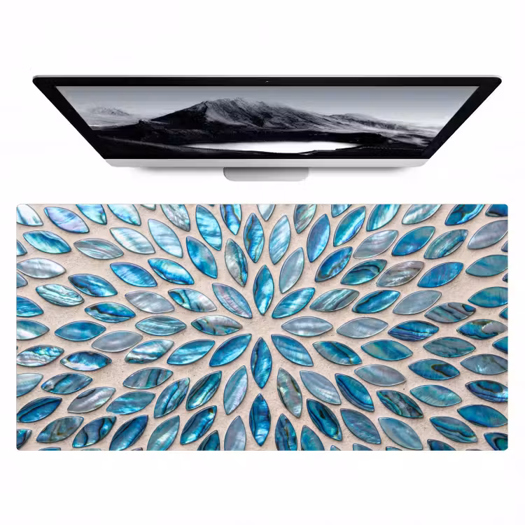 Patroon - Glans - Abstract - Blauw - Decoratie Muismat XXL klein -zzz3d