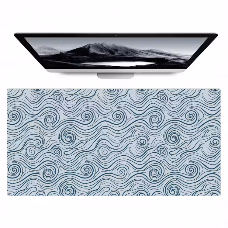 Patroon - Golven - Abstract - Modern - Blauw Muismat XXL klein -zzz3d