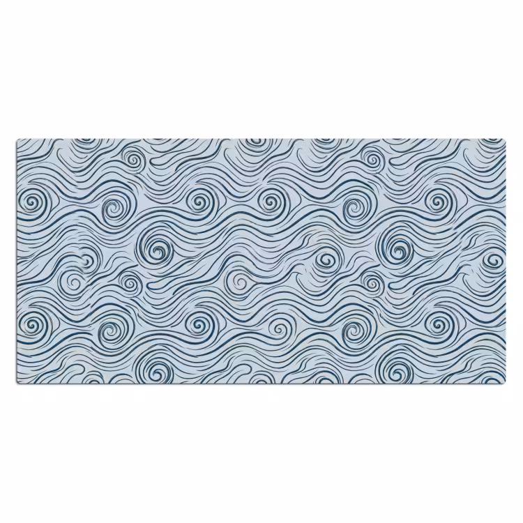 Patroon - Golven - Abstract - Modern - Blauw Muismat XXL klein -3d_leeg