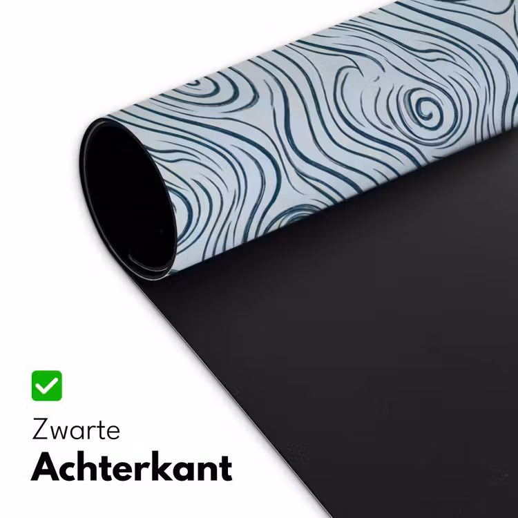 Patroon - Golven - Abstract - Modern - Blauw Muismat XXL klein -sfeer2
