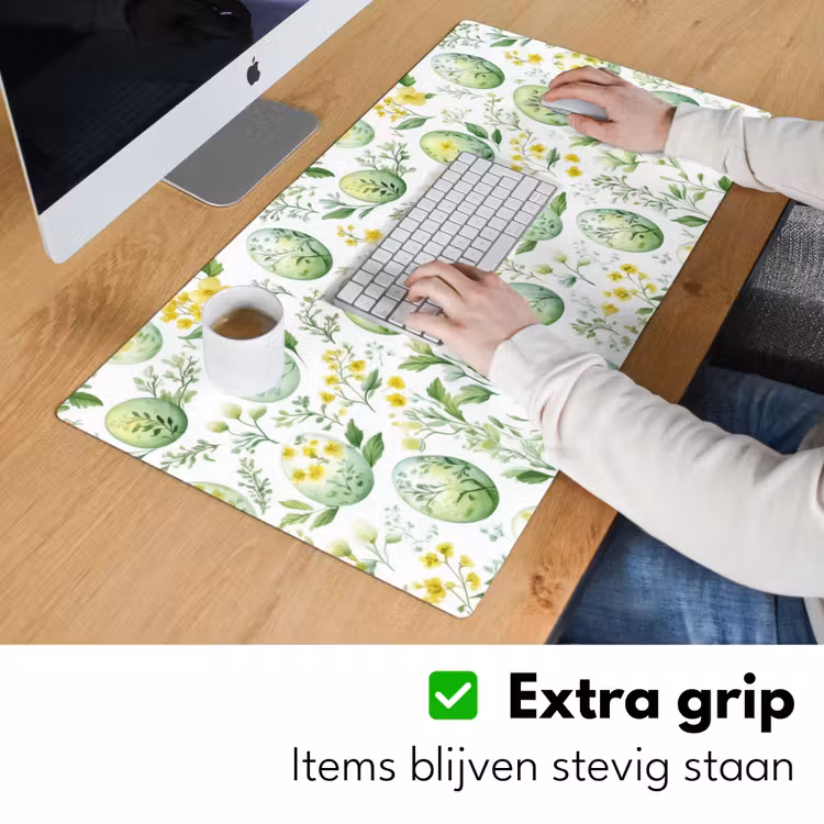 Patroon - Groen - Eieren Muismat XXL klein -sfeer3