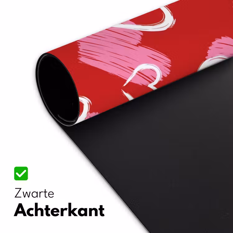 Patroon - Hartjes - Roze - Valentijn Muismat XXL klein -sfeer2