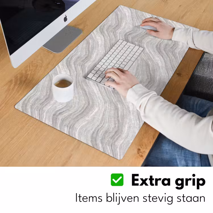 Patroon - Helder - Wit - Grijs Muismat XXL klein 681 -sfeer3